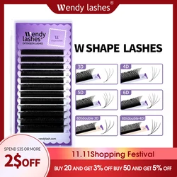 Wendy Lashes W forma Bloom 3D/4D/5D/6D/8D volumen prefabricado forma YY pestaƱas postizas suministros de maquillaje CĆlios naturales de alta calidad YY