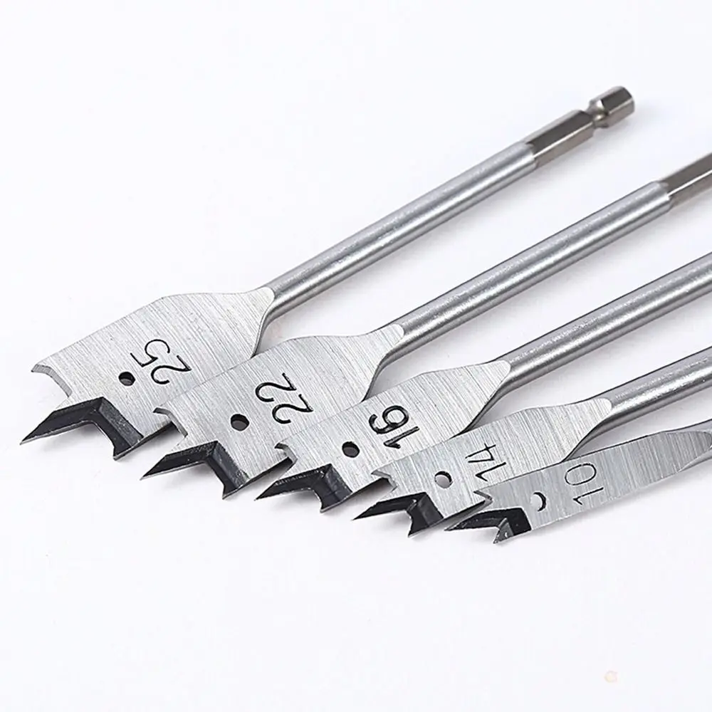 6-50mm Woodworking Flat Drill Bit Titanium Plated Carbon Steel Drill Bit Set Hexagonal Shank Electric Hand Drill Punch Tool