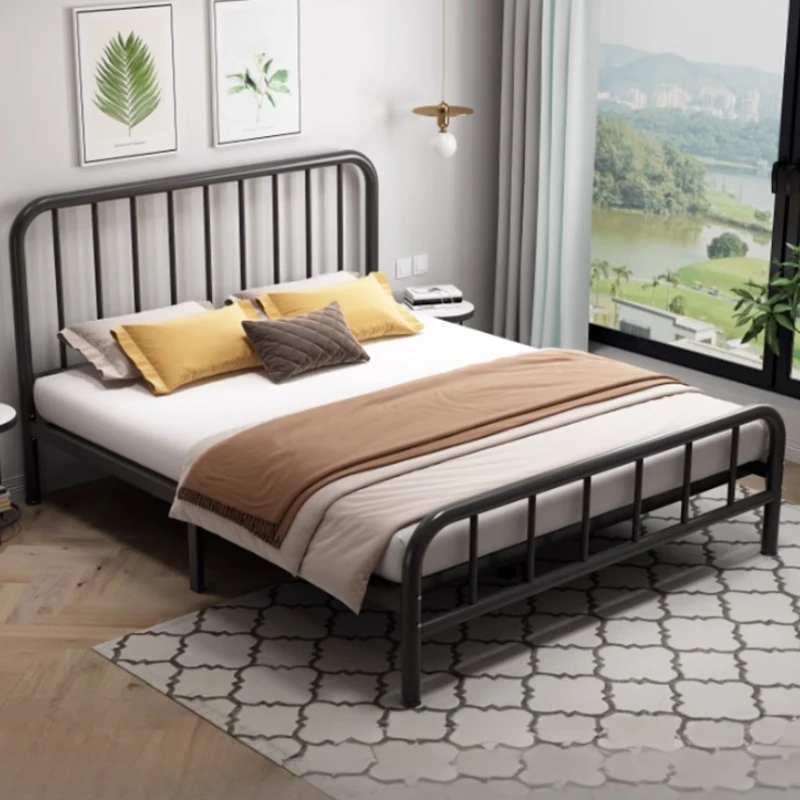 

Modern Simple Design Bed Adult Square Unusual Aesthetics Bedroom Bed Lounge Metal High Quality Sleeping Muebles Trendy Furniture