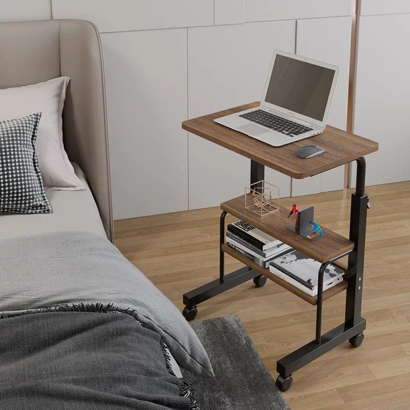 Wind Lift Laptop Desk Double-layer Storage Computer Table Removable Floor Stand Adjustable Bed Desk