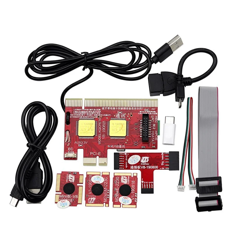 V8 Multifunction Laptop and Desktop PC Universal Post Diagnostic Test Card Debug Support PCI,PCI-E,LPC,Mini,MSATA