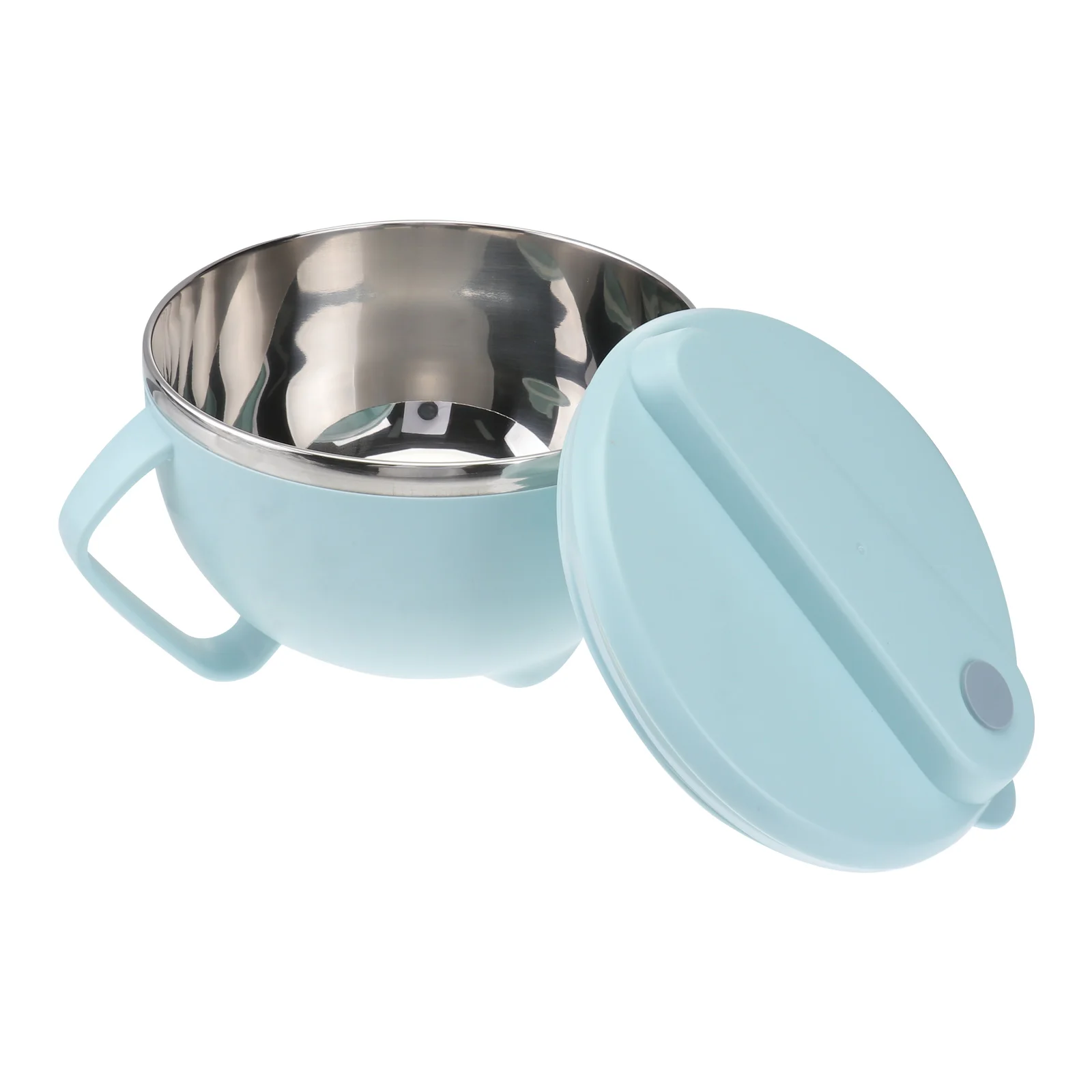 

1pc Stainless Steel Noodle Bowl With Lid For Instant Noodles Snack Storage Egg Mixing Salad Compact Portable Lunch