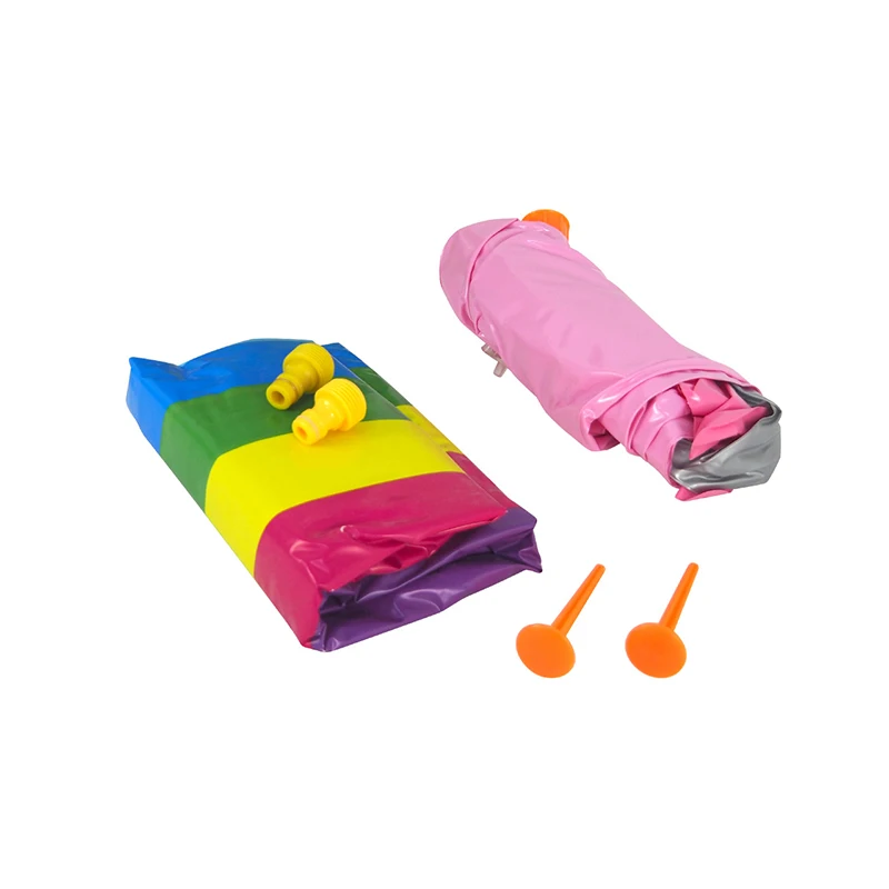 Glissière d'eau de pelouse licorne arc-en-ciel de 12 pieds, tapis de pulvérisation et gonflable pour enfants, jeux de piscine, jouets d'arrosage