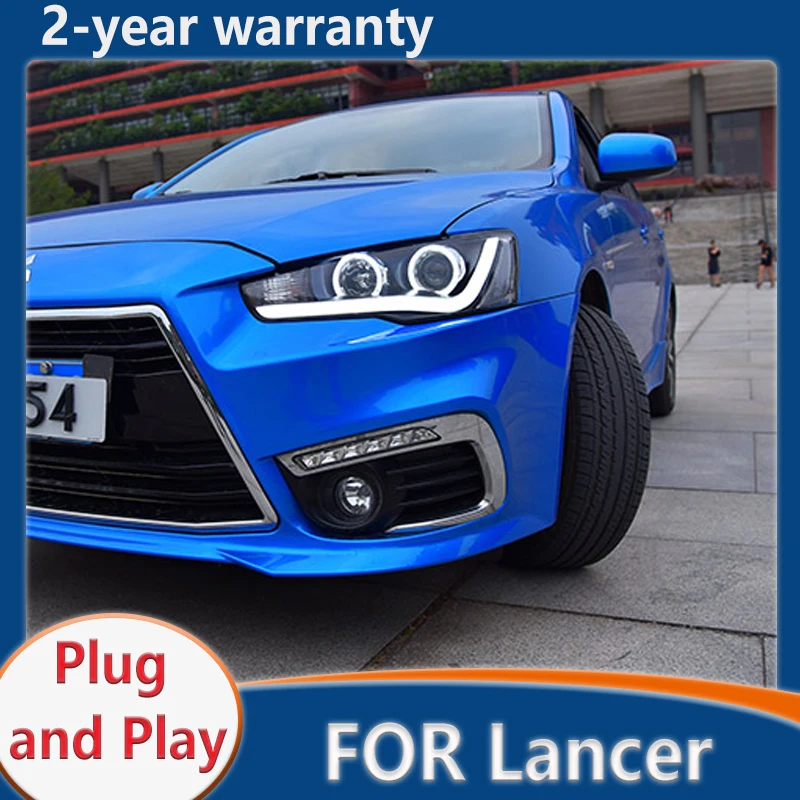 

Передняя фара для Lancer EX светодиодный ная фара s 2009-2016 DRL, биксеноновый луч, динамический сигнал, фара «глаза ангела», аксессуары