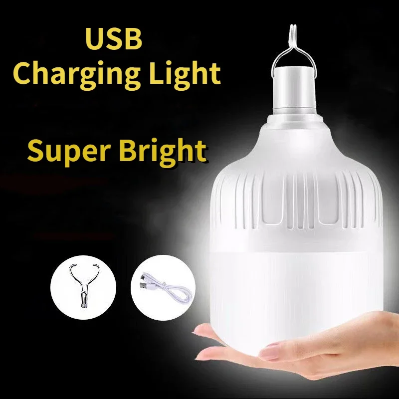 New LED Super Bright Charging Bulb USB Interface Bulb Night Market Street Stall Travel Light Flashlight Mobile Emergency Light