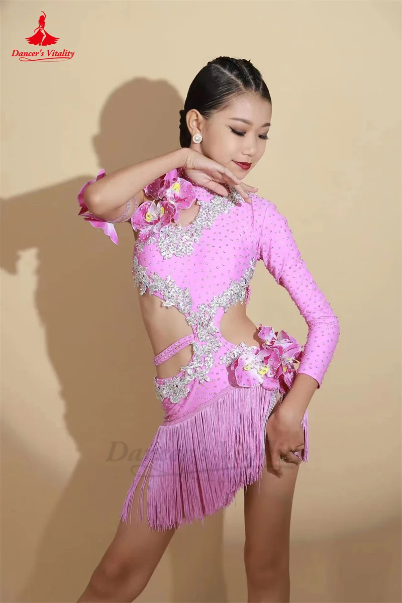 

Latin Dance Dress for Women Child Custom Rumba Chacha Tango Performance Clothing Skirt Adult Children Latin Competiton Dresses