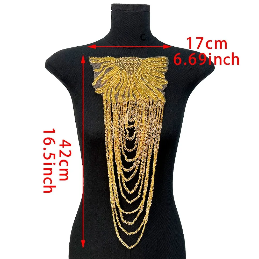 1PC Fringed Sequined Beaded Uniform Epaulets Shoulder Wrap Unisex Party Costume Epaulettes DIY Decoration Removable