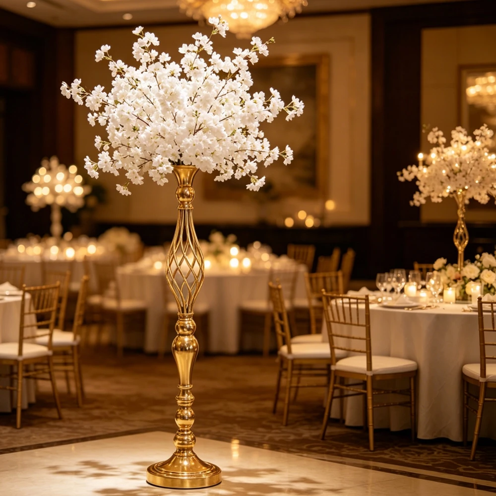 

70-100cm)10pcs)Metal Flower Stand Set White Elegant Wedding Table Decoration Candle Holder for Weddings Event Centerpiece