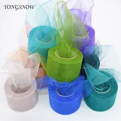 22M Shiny Crystal Tulle Roll Organza Sheer Gauze Spool Tutu Skirt Prezent Dekoracja weselna Baby Shower Event Party Supplies