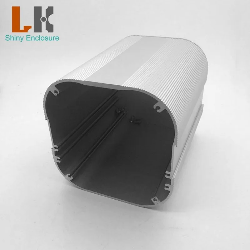 LK-ALB39 Custom Pcb Enclosure Extruded Aluminum Box Aluminum Extrusion Enclosure Round Aluminium Electronic Housing 125x125x150