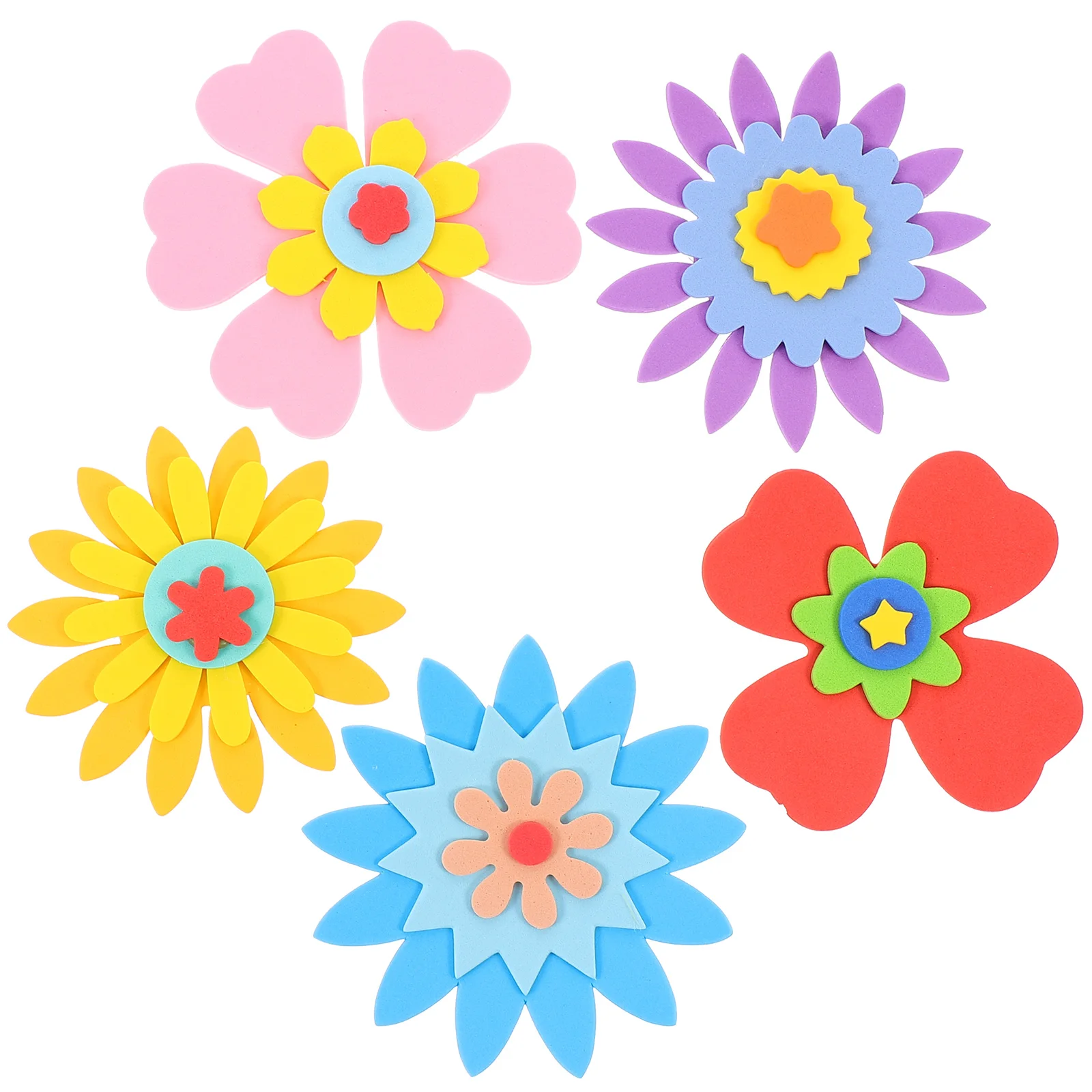 

35 Pcs EVA Wall Stickers Watercolor Flowers Cartoon Decals Kids Nursery Bedroom Playroom Office Decor Lightweight Bright