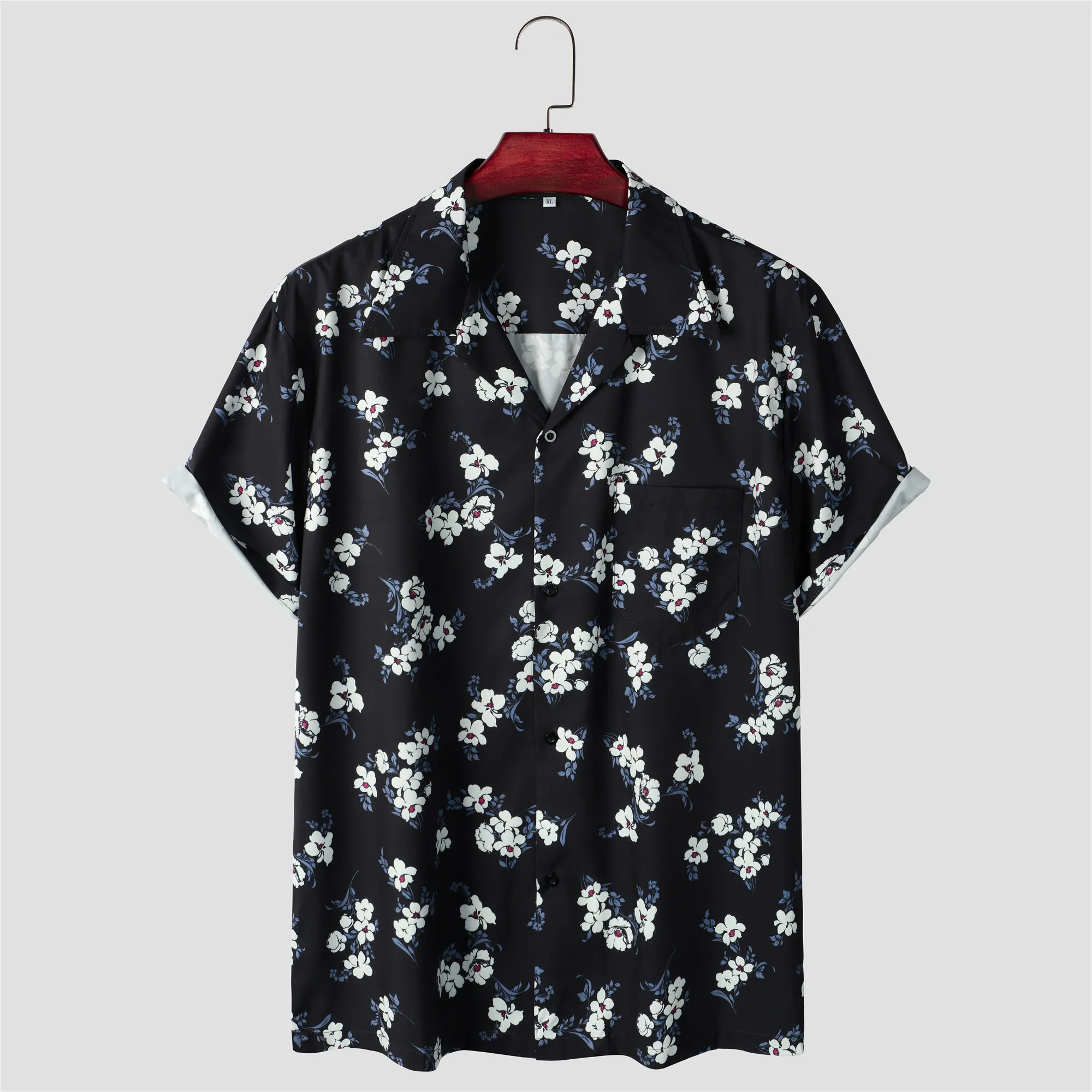 2024 Summer Mens Hawaiian Shirt Hip Hop Printed Fashion Street Short Sleeve Plus Size Camp Collar Men Beach Floral Shirts