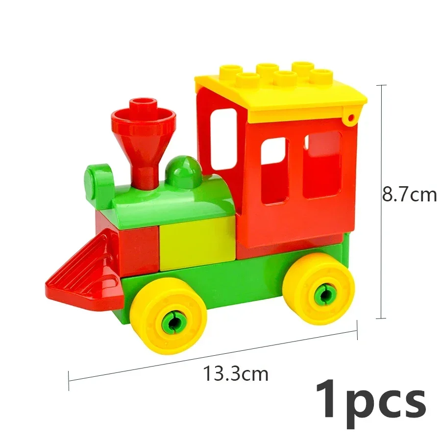 Big Size Traffic Series Building Block Large Particles Car Bus Truck Plane Helicopter Accessories Compatible Duploes Brick Toys