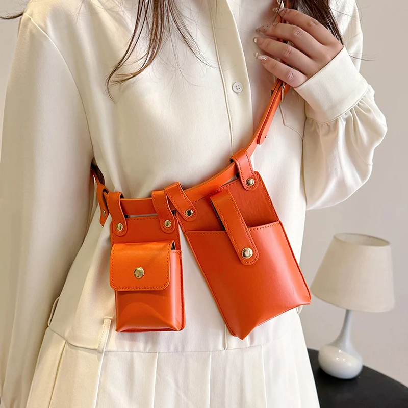 Designer Women Waist Bag 2024 summer Belt bag Phone Pack Trend Candy color Leather Shoulder Crossbody Chest Bags Lady Fanny Pack