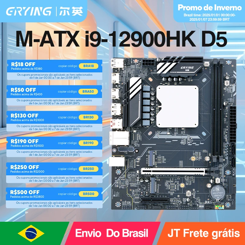 ERYING DIY Gaming PC Motherboard with Onboard CPU combo Core Interpose Kit i9 12900HK 14C20T DDR5 RAM i9 Desktop Computer Kit