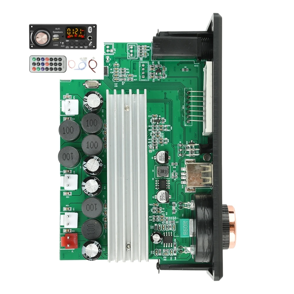 Bluetooth 5.3 MP3 Decoding Board with TPA3116D2 Dual Chip Amplifier 2*50W+100W for Car Audio Lossless Playback Decoder Nodule