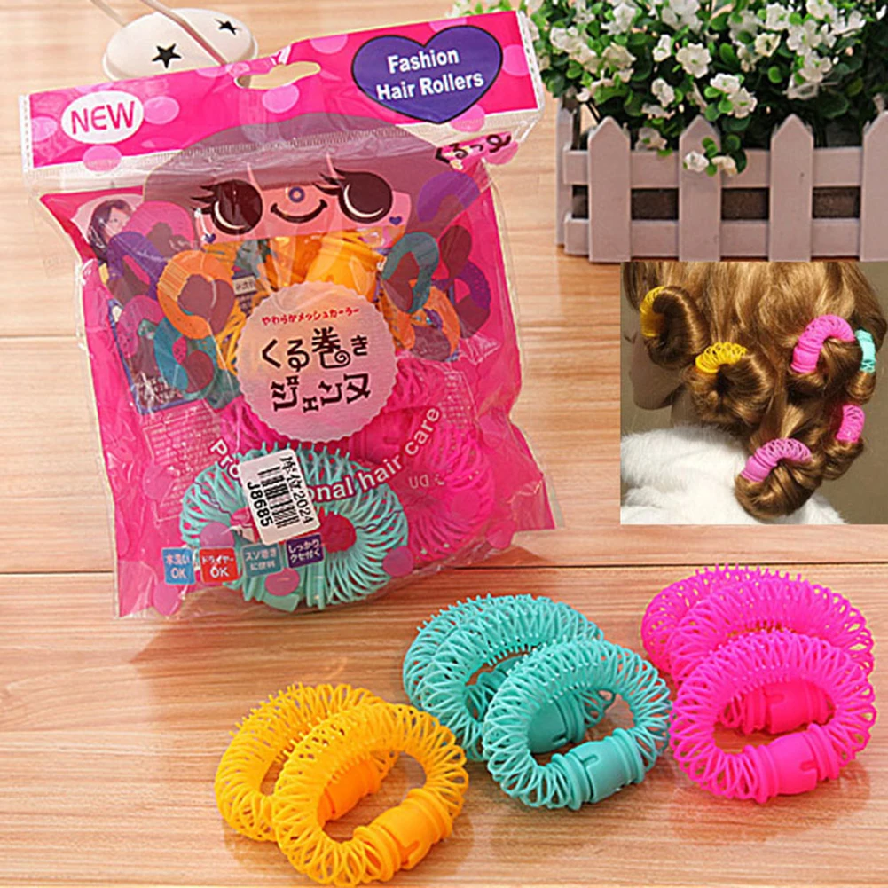 6/8Pcs Hairdress Magic Hair Curler Spiral Curls Roller Donuts Curl Hair Styling DIY Tool Hair Accessories