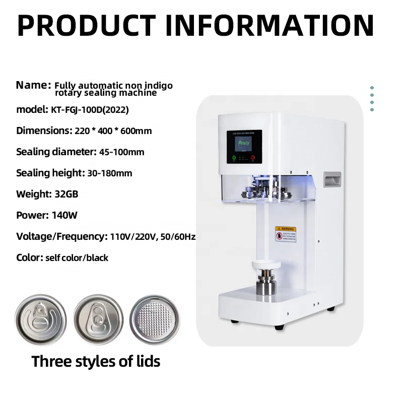 High Speed Non-rotating PET Bubble Tea Soda Fruit Juice Soda Water Tea Semi-automatic Aluminum Sealer Tin Can Sealing Machine
