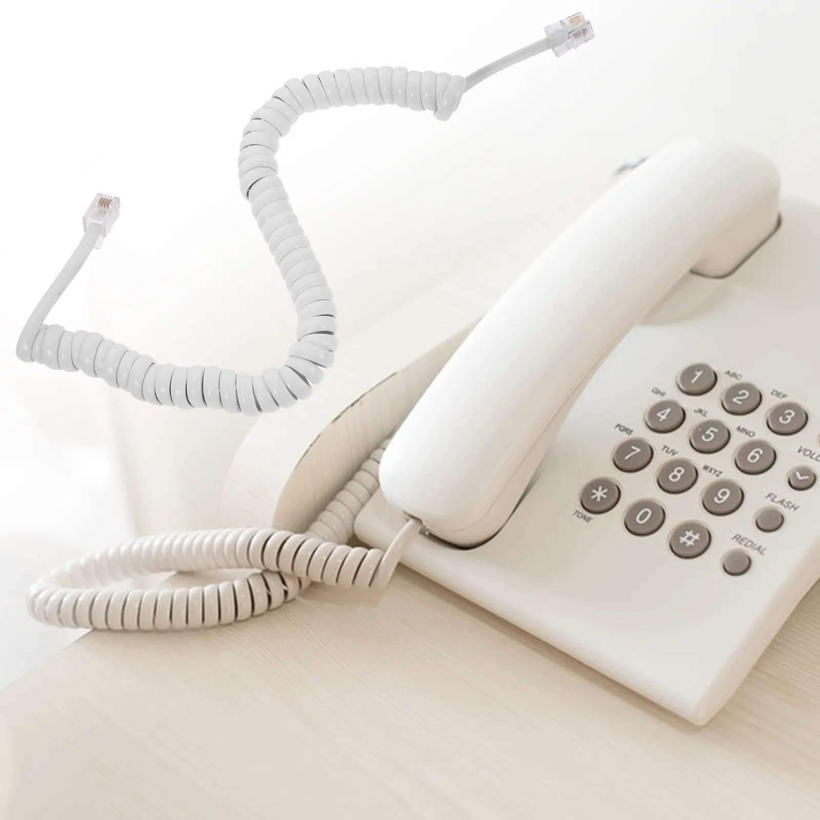 2Pcs Cord for Landline Phones Coiled Telephone Cord Moderate Length Comfortable Lightweight Noise Free Reliable