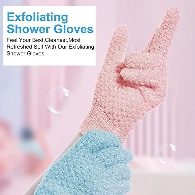 2Pcs/Pair Bath for Peeling Exfoliating Mitt Glove with Shower Scrub Gloves Resistance Body Massage Sponge Wash Skin Moisturizing