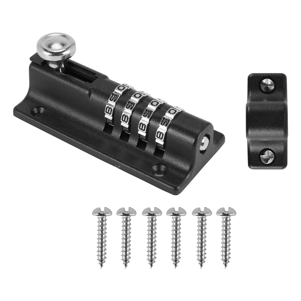 WSFS! Password Lock Black Bolt Metal Door Latch Anti-Theft Safety Combination Digit Padlock Outdoor Home Wood Gate Hardware