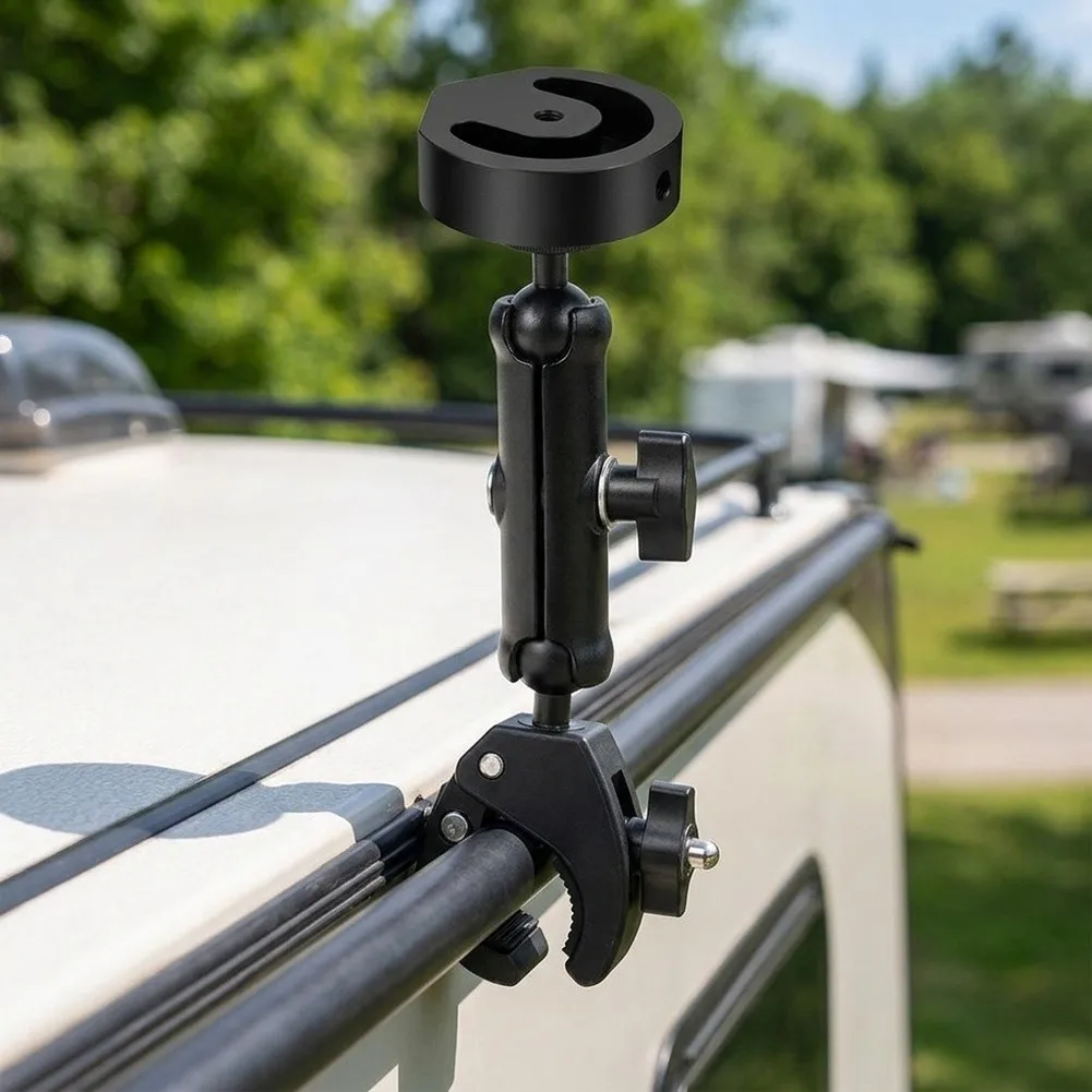 For Mini Mount Bracket Constructed from Aluminum Alloy with 1/4-20 Thread and Pipe Adapter for Ladder and Railing Use