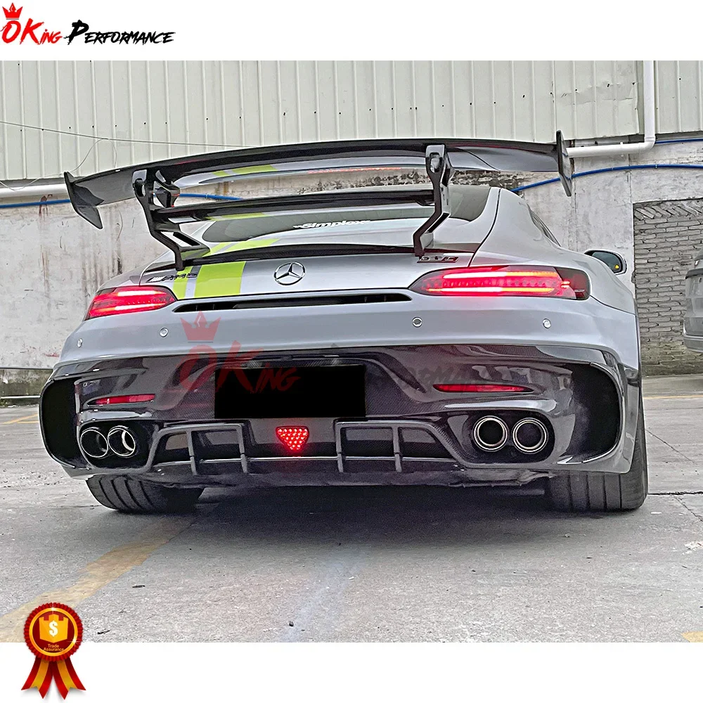 Black Series Style Dry Carbon Fiber Rear Bumper For Mercedes-Benz AMG GT GTS GTR GTC Bodykit