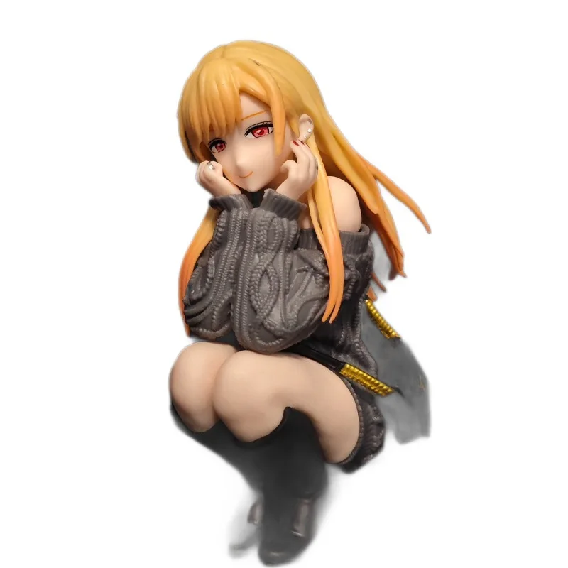 Neue 13cm Kitagawa Marin Squatting Pose My Dress Up Darling Beauty Girl Figur als Desktop-Ornament, Sammlerstück für Anime-Fans