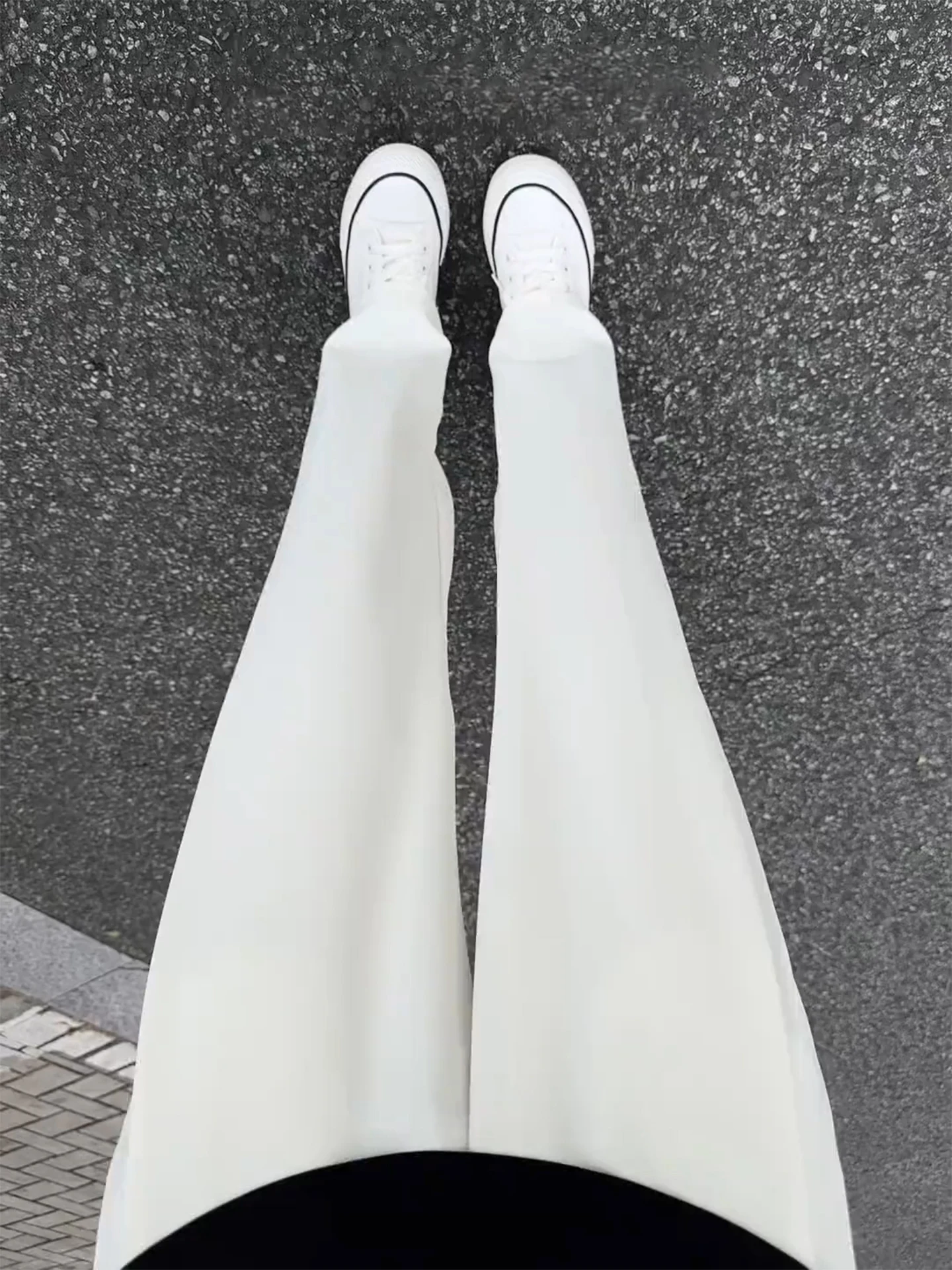 Cleanfit White Ice Silk Flared Men's Summer Thin Quick Dry Casual Pants Straight Leg Fashionable Sensation Leisure Trousers