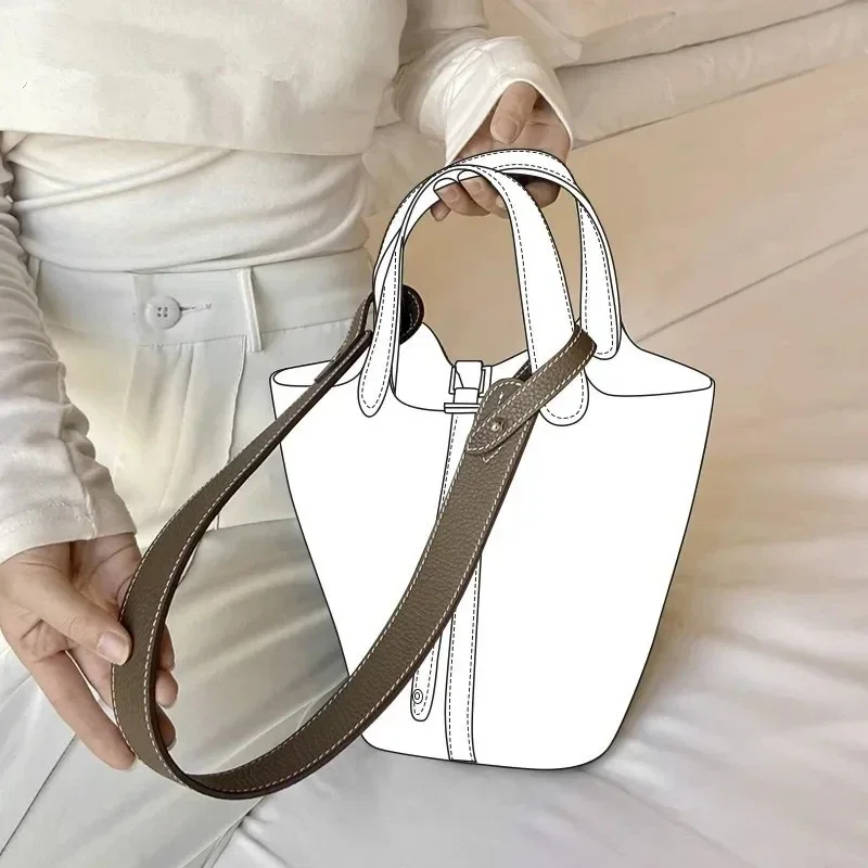 Vegetable Tanned Cowhide Togo Lychee Pattern Diagonal Shoulder Bag Strap Accessories Fit For Hermes Custom Bag Lindy Evelyn Bags