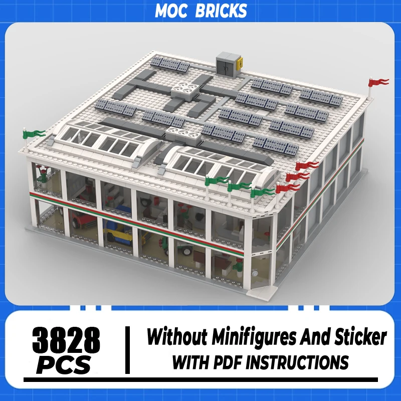 Street View Model Moc Building Blocks Brick Car Dealership Model Technology Brick DIY Assembly Construction Toy Holiday Gifts