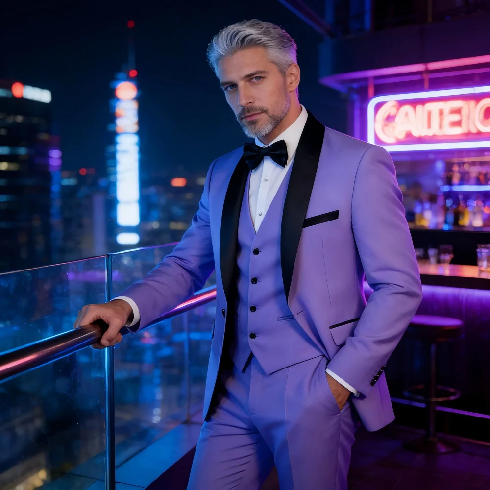 

Solid Color Men's Formal Business Office Suit M-6XL Jacket Vest Pants Tuxedo Waistcoat Trousers for Wedding Dress Party Blazer