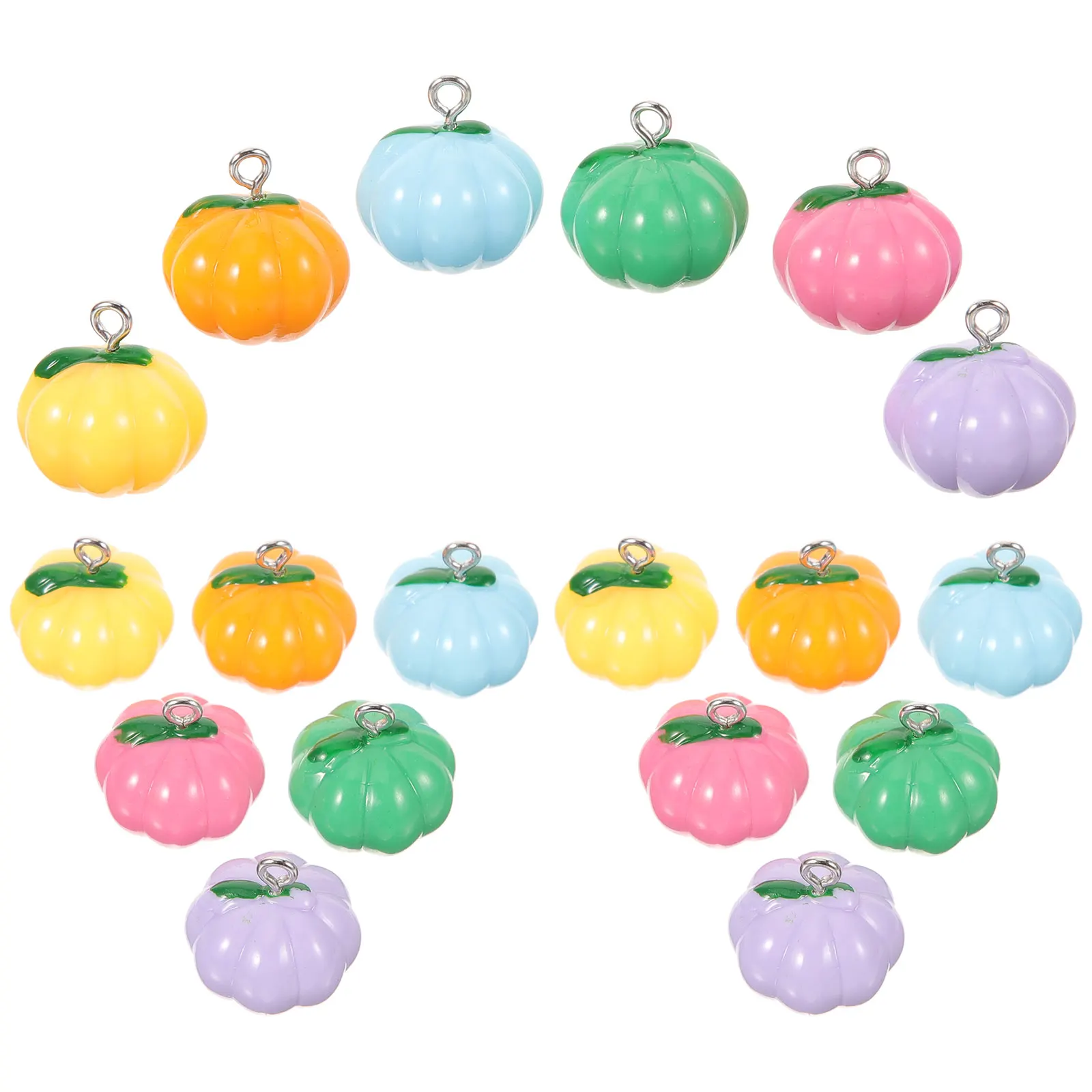 

20 Pcs Pumpkin Pendant DIY Resin Jewelry Charms Accessories for Necklace Bracelet Making Halloween Decorations Craft Projects