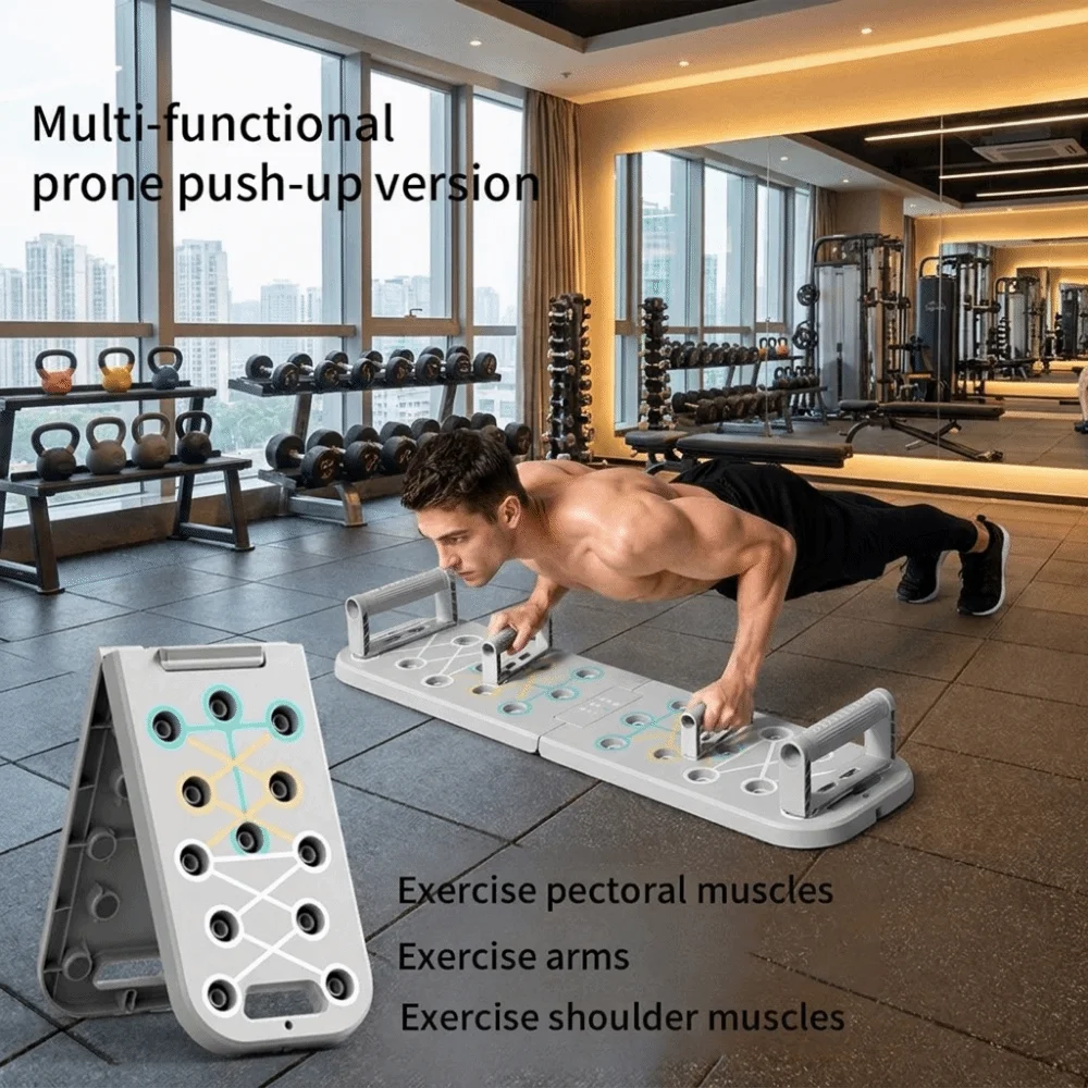 Chest Workout Portable Push-Up Stand Foldable with Handle Chest Press Rack Anti Slip Ergonomic Push Up Board Set Home Gym