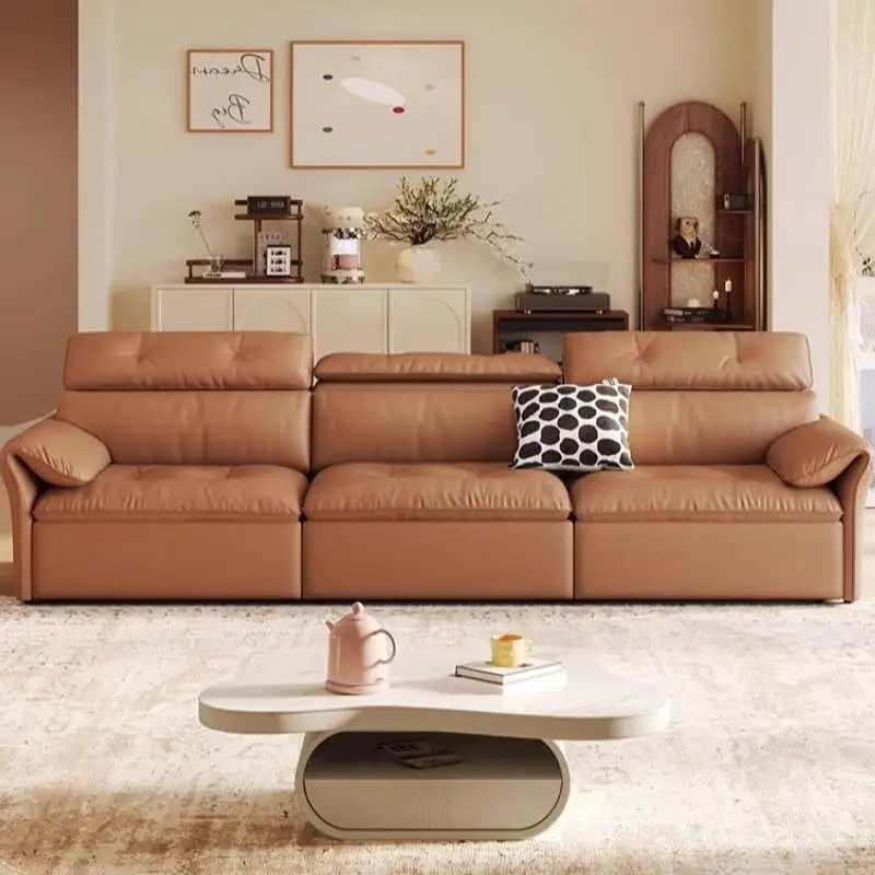 Ontwerp Goedkope elektrische fauteuilbanken Bruin China Europese kwaliteit woonkamerbanken Luxe moderne Divano Soggiorno-meubels