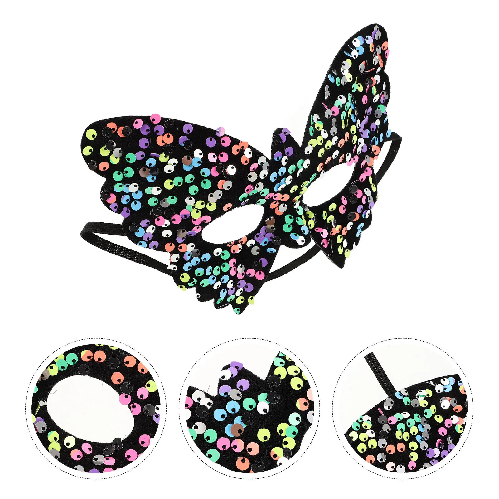 

Butterfly Mask For Women Sequin Masquerade Ball Party Costume Venetian Carnival Half Face Mask Prop Decor Halloween Mardi