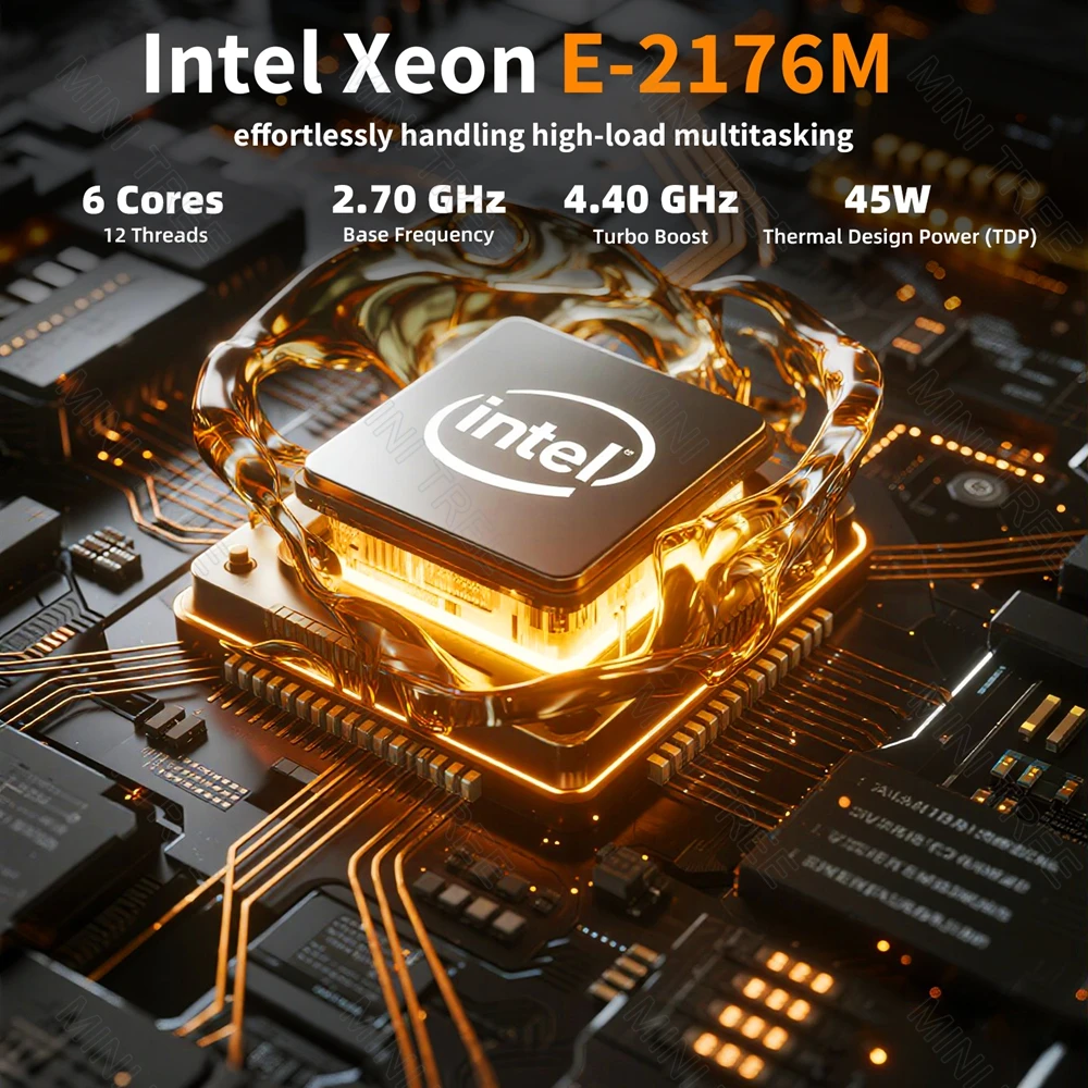 Yohirs Intel Xeon W-10885M E3-1545M V5 2176M 2286M 2LAN Mini PC Windows11 ECC RAM M.2 NVME 4K DP HD2.0 Game Computer PC WiFi