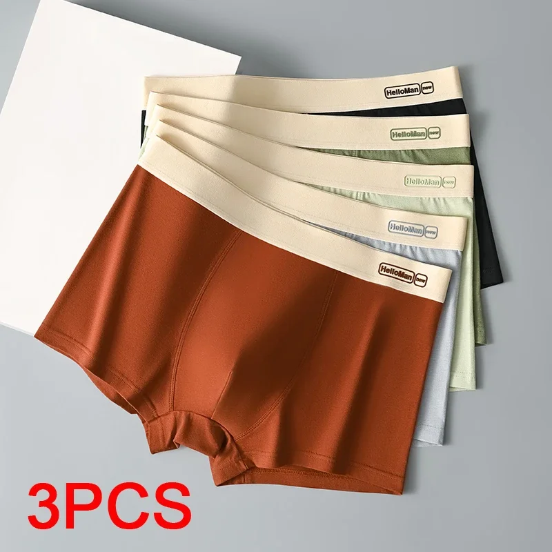 

Mens Cotton Boxer Briefs 3 Pack Breathable Sexy Underwear for Men Elastic Waist Soft Underpants Shorts with 3D Support (L-4XL)