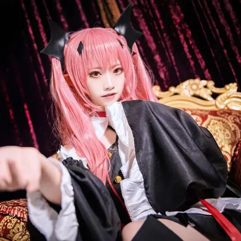 

dd12 Косплей конца Owari no Seraph Krul Tepes Косплей Униформа Парик Аниме Ведьма Вампир Костюм на Хэллоуин