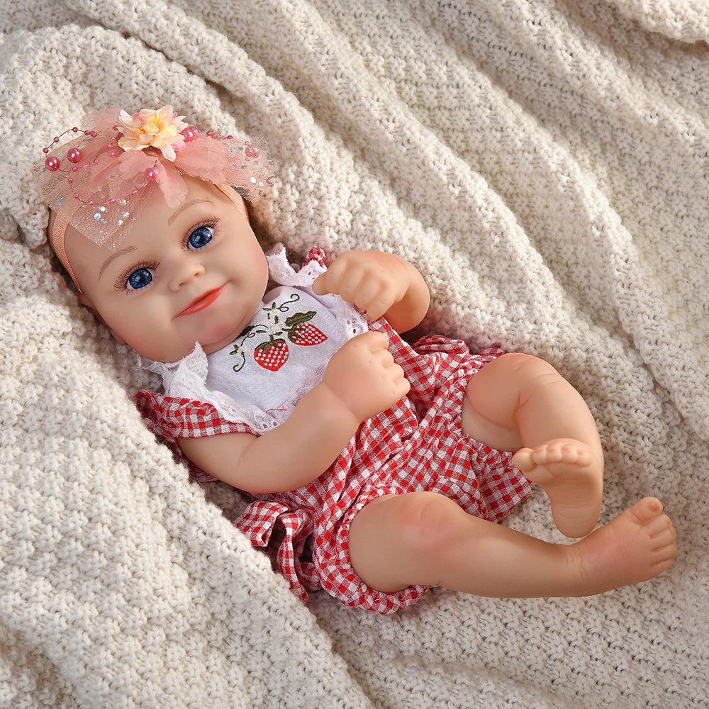 40cm Reborn Dolls Realistic Full Vinyl Baby Doll 17.74in Lifelike Newborn Girl Doll Baby Dolls Toy Princess Toddler Toy Gift