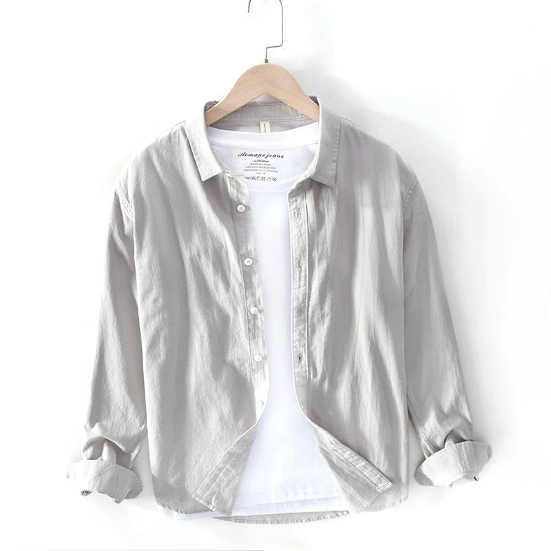 

Men's Long Sve Basic irt Pure Color Casual Faionable Spring Outerwear Thin Button up irt Youth Trendy Loose Fit