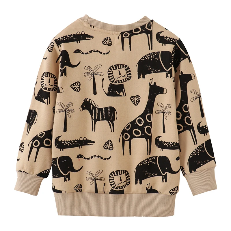 Little maven New Baby Boys Tops Kids Clothes Children\'s Clothing Autumn 2024 Spring Cartoon Animals Infants Sweatshirts Hoodie