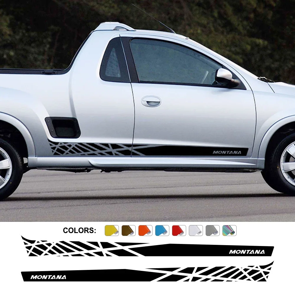 

Pickup Stickers Car Door Stripes Side Decals For Chevrolet Montana Truck Body Graphics Vinyl Custom Decor Cover Auto Accessories