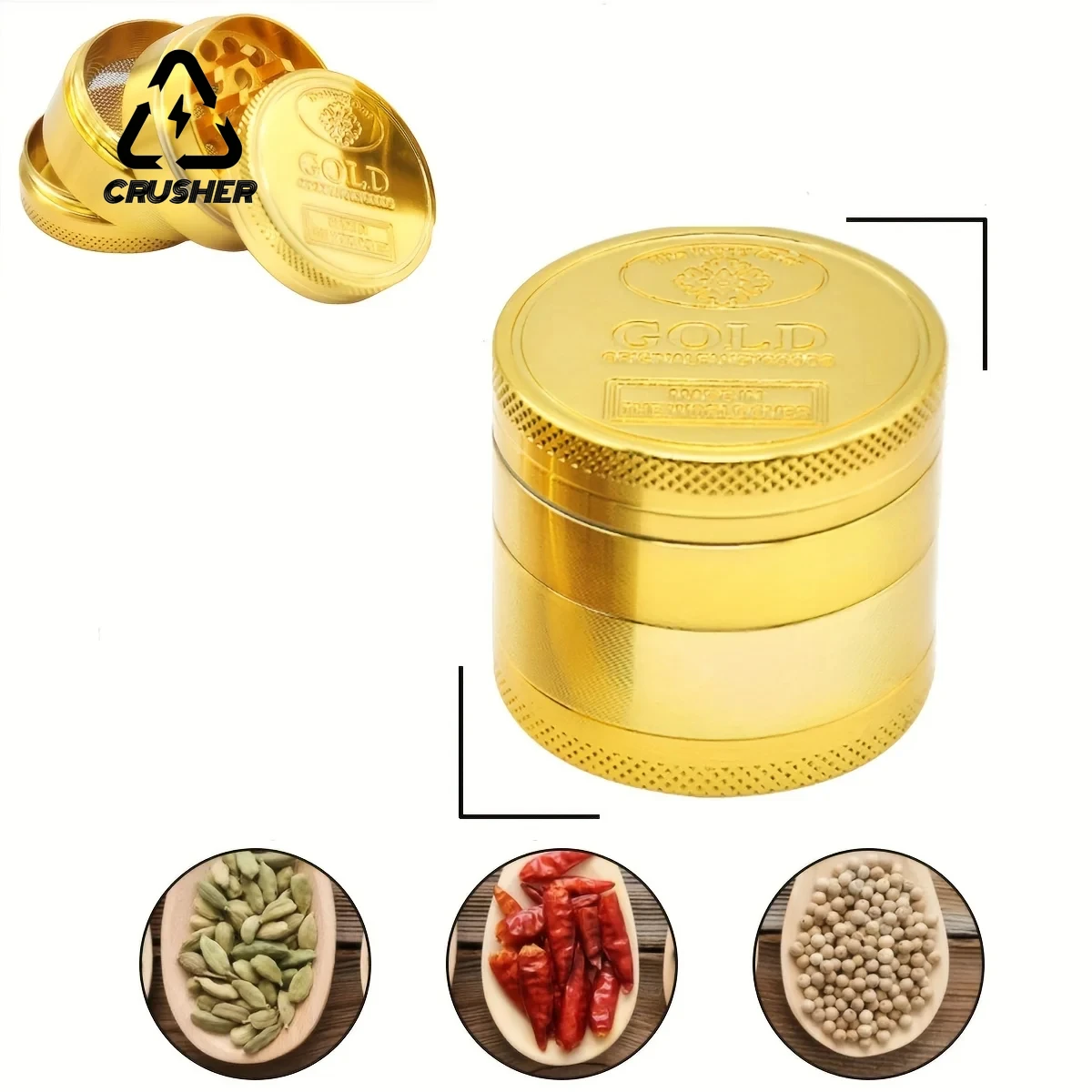 40mm 4-Layer Zinc Alloy Herbal Herb Tobacco Grinders for Smoking Metal Tobacco Cutting Pipe Accessories Tobacco Pipes Herb Mills