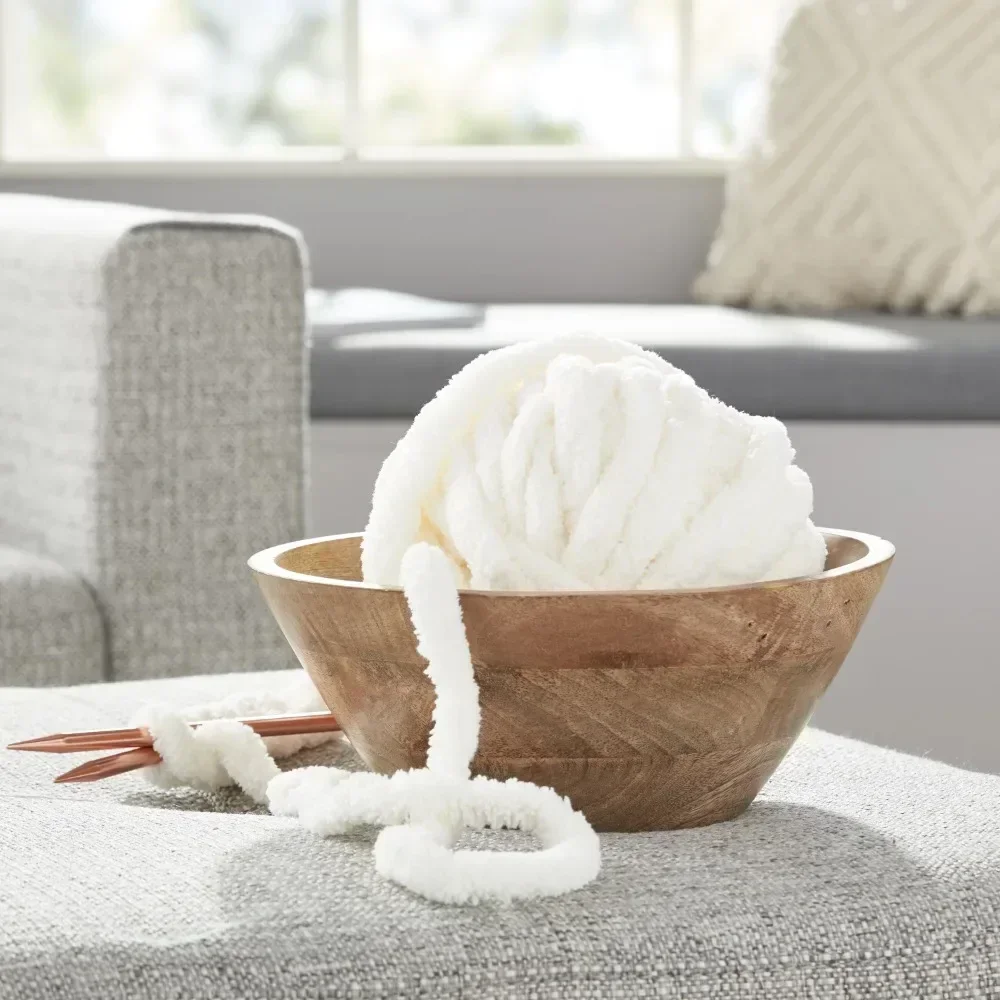 غزل شانيل مكتنزة، 31.7 ياردة، عاجي، 100% بوليستر، سوبر ضخم، عبوة من 4 قطع