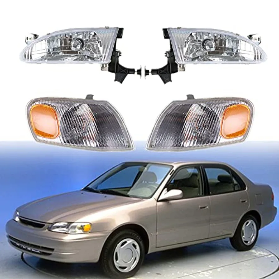 استبدال مجموعة المصابيح الأمامية لـ 19982000 كورولا مع أضواء الإشارة الأمامية المتكاملة المتوافقة مع أرقام الأجزاء 8115002050 #2