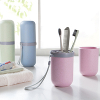 Wash Cup Set Travel Toothpaste Container Gargle Covers Toothbrush Case Holder Portable