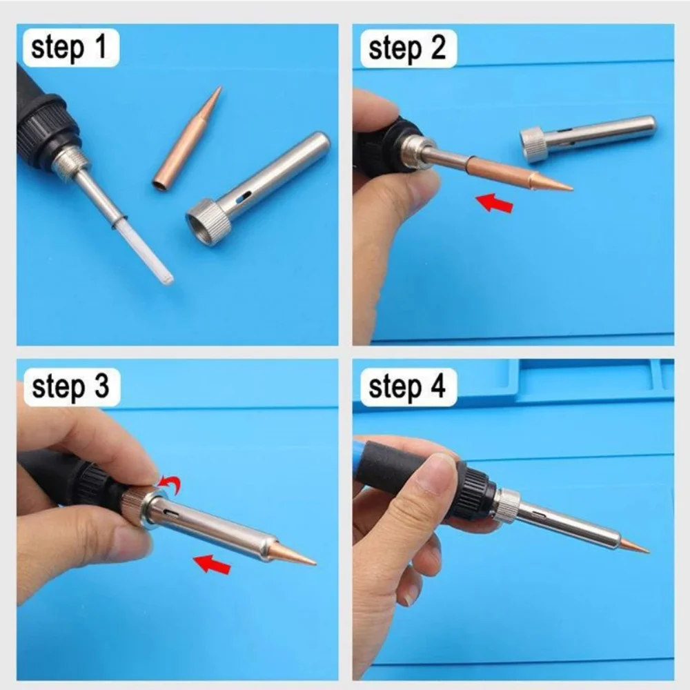 5Pcs/set  900M T I 900M T IS 900M T K Soldering Iron Tips Set Pure Copper Black Lead Free Welding Station Replace Repair Tools view 6