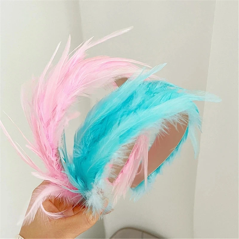 Colorful Hairhoop Headband Fascinator Headpiece for HorseRacing Masquerade Tea Party Role Playing Headwear