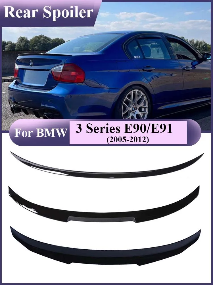 

For BMW 3 Series E90 E91 2005-2012 PSM MP M4 Style Rear Bumper Carbon Fiber Trunk Roof Spoiler Wing Lip M3 325i 328i 330i 335i